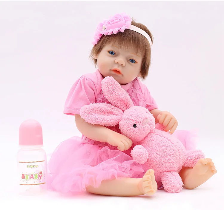

20 inch 50 cm silicone reborn dolls, reborn doll lifelike babies toys Leopard fashion doll Princess Dress sleep