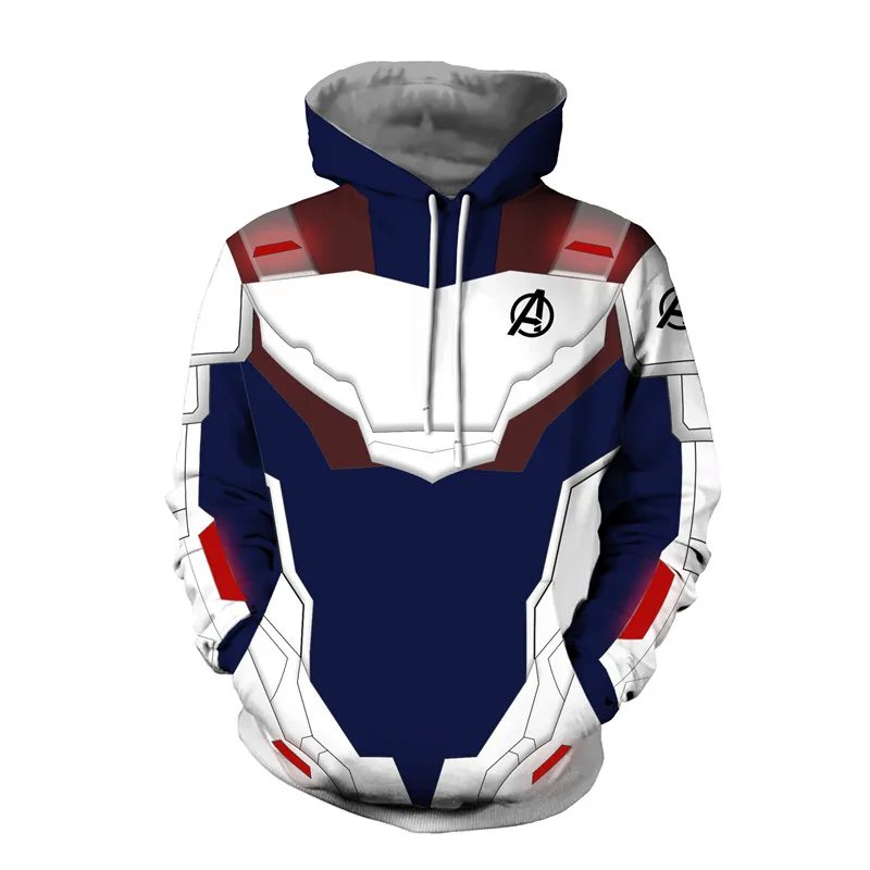 

2019 New Men Hoodies Sweatshirts 3D Anime Print Avengers 4 Endgame Realm Quantum Warrior Concept Sweatshirt Zip Coat Jacket