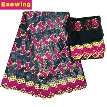 

African Bazin Riche Getzner 2019 Dark Green/Fuchsia Embroidered Indian Bridal French Cotton Lace Nigerian Lace Fabric For Dress