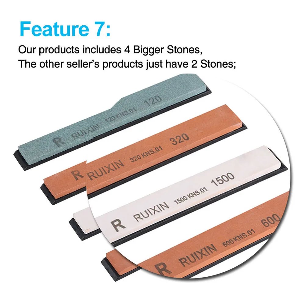 Ruixin Pro II Sharpener Update Chefs Professional Best Kitchen Sharpening Knife Sharpener System Fix-angle 4 whetstones Best Promotion 15