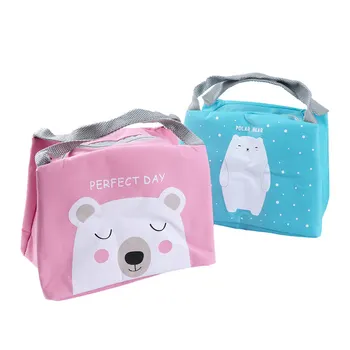 

1PC Portable Cartoon Animal Printed Design Outdoor Waterproof Oxford Cloth Travel Picnic Lunch Bag Cute Thermal Insulation Bag
