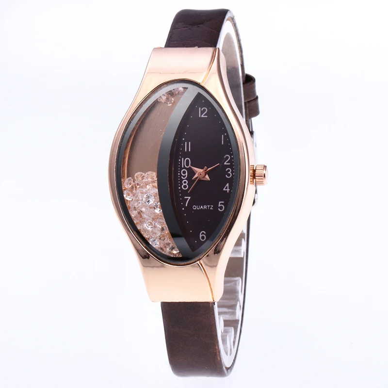 

Women's Belt-studded Half-drilled Ball Sandpaper Quartz Watch Ladies Fashion Leather Strap Quartz Wristwatch
