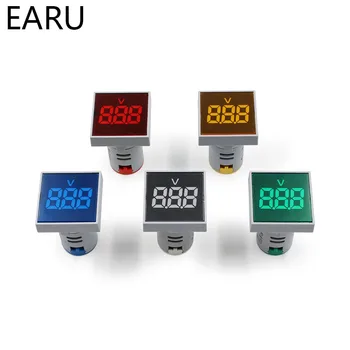 

22mm Square DIY Mini Digital Voltmeter AC 12-500V Volt Voltage Tester Meter Monitor Power LED Indicator Pilot Lamp Light Display