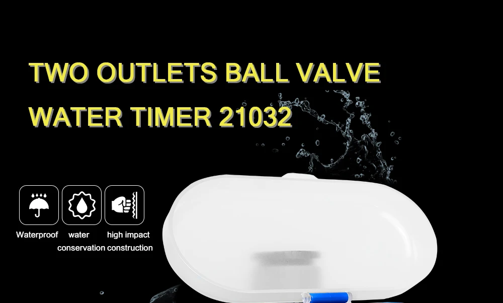 Ball Valve Electronic Automatic Watering Two Outlet Four Dials  Water Timer Garden Irrigation Controller for Garden, Yard #21032