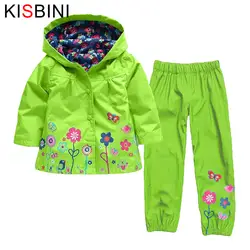 KISBINI Осень пальто для мальчиков куртки для детей Костюмы дождевик для малышей Водонепроницаемый верхняя одежда для девочек костюм Детская