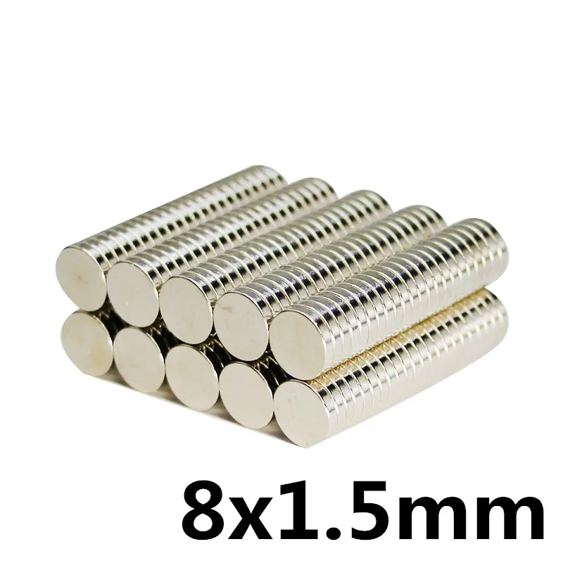 

8*1.5 50pcs Strong Round Dia. 8mm x 1.5mm N50 Rare Earth Neodymium Magnet 8x1.5 Art Craft Fridge Neodimio Imanes 8mm*1.5mm