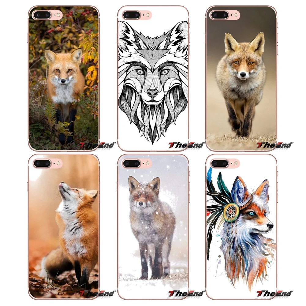 Милый чехол для телефона из мягкого ТПУ с изображением лисы iPhone X 4 4S 5 5S 5C SE 6 6S 7 8 Plus