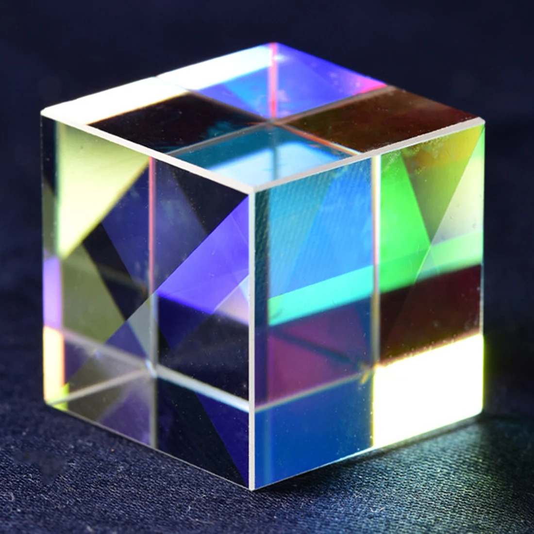 

18*18mm Cube Prism K9 Defective Cross Dichroic Mirror Combiner Splitter Decor Transparent Module Optical Glass Toy