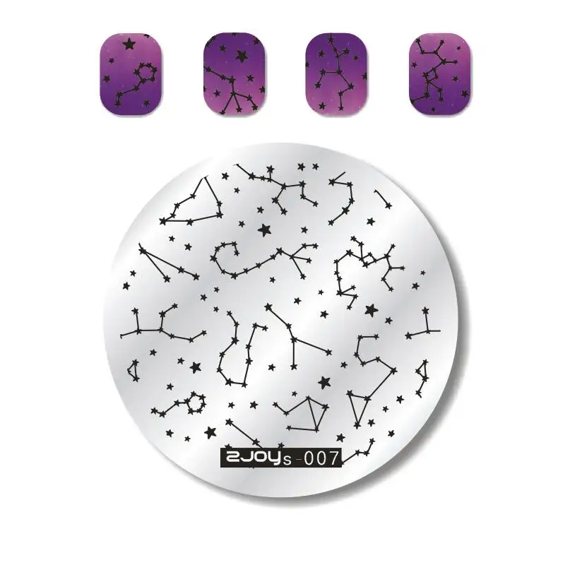 

1pc Round Nail Stamping Plate Big Dipper Design 5.5cm Template Manicure Nail Art Image Plate #ZJOYs-007#