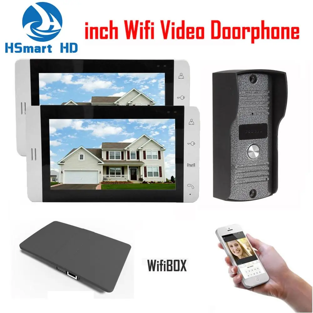 

7 inch LCD Monitor 700TVL IR Camera Wireless WiFi IP Video Doorphone 1V2 Video Intercom Doorbell Support 3G 4G Smart Phone APP