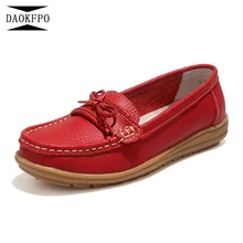 DAOKFPO/ весенняя женская обувь из натуральной кожи; нескользящая женская обувь на плоской подошве для среднего возраста; однотонная женская обувь; 4 цвета; лоферы; NVD-10