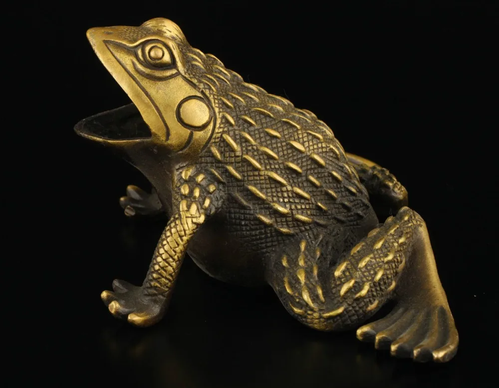 

zhaorui488558++Collectible Decorated Old Copper Handwork Carved Frog Statue