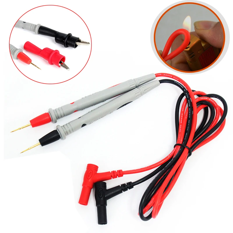 2pcs Insulated Test Lead Meter Alligator Clip MultiMeter Probe Crocodile Clamp,Push On Alligator