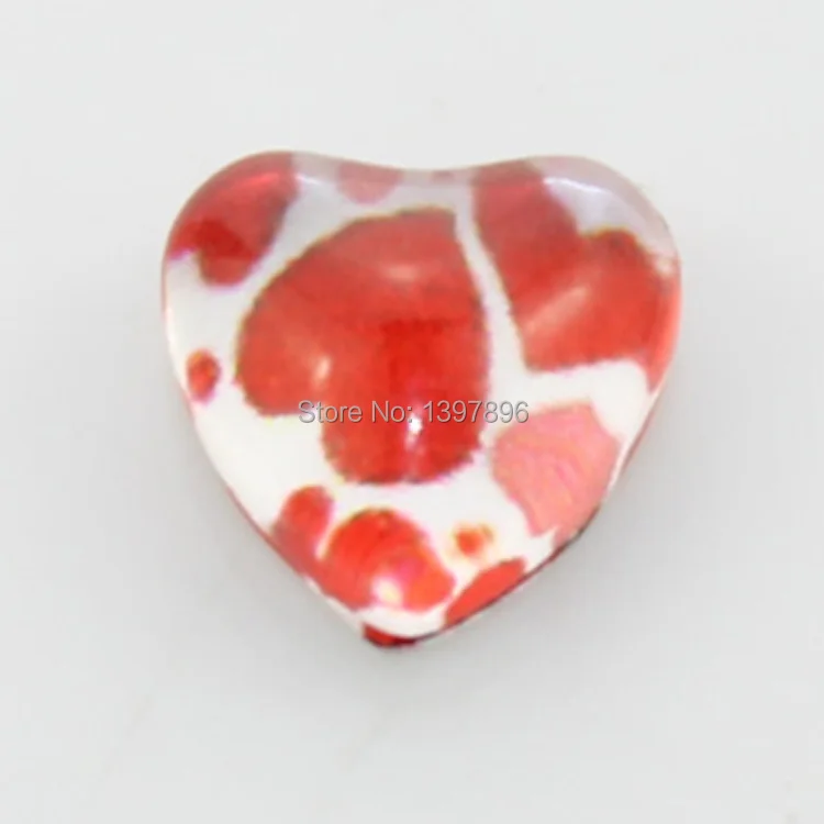 Wholesale plastic heart floating charms red heart transparency pattern