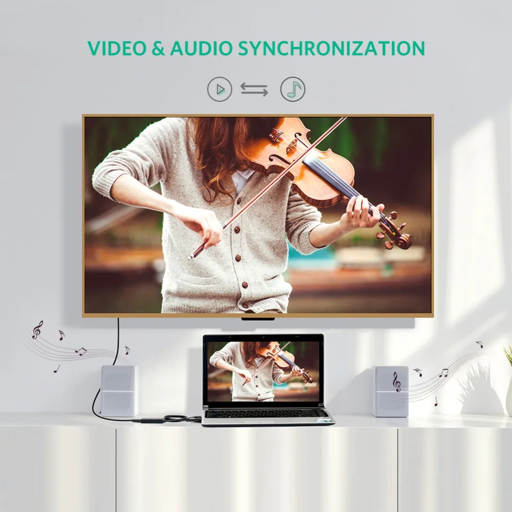Адаптер Ugreen VGA HDMI 1080P Переходник папа мама для ноутбука монитора HDTV видео и