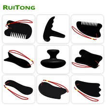 RUITONG Gua Sha камень игольчатый массажер натуральный камень Бянь подтяжка Лица Массажная доска Guasha массаж лица соскабливающий аппарат