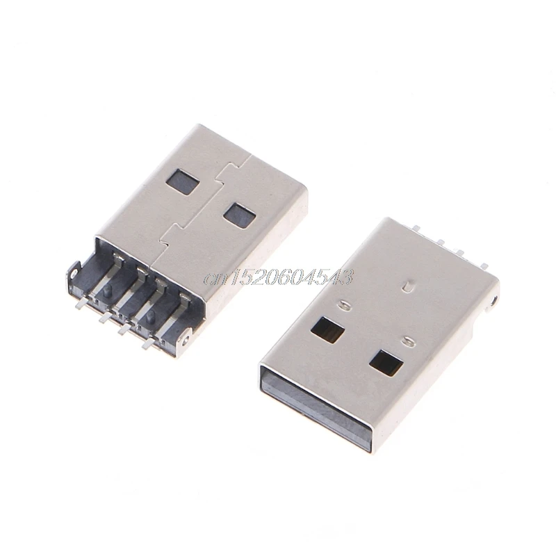 

10 Pcs USB 2.0 4Pin Type A Male Socket Connector SMT G49 For Data Transmission R09 Drop ship