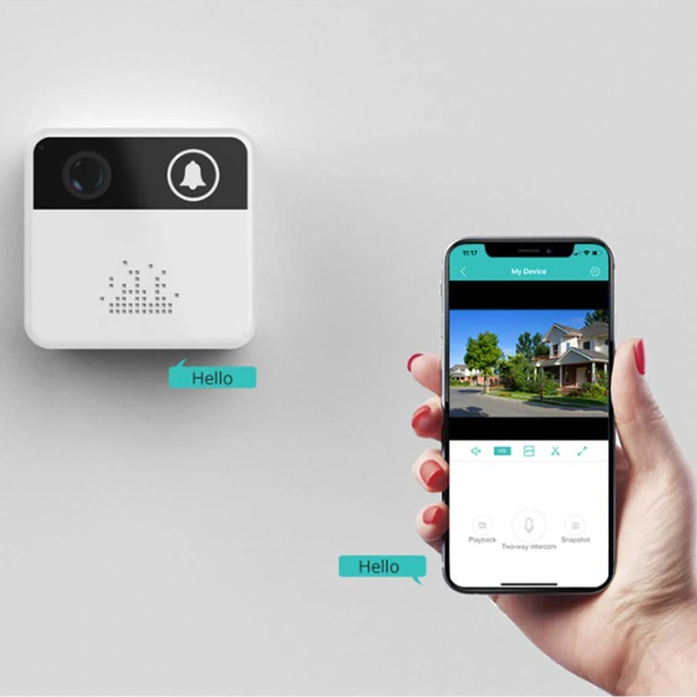 Door Bell WiFi Smart Video Door Bell Intercom Doorbell Wireless Doorbell Low Power Mobile Remote Monitoring Door Bell WiFi Smart Video Door Bell Intercom Doorbell Wireless Doorbell Low Power Mobile Remote Monitoring