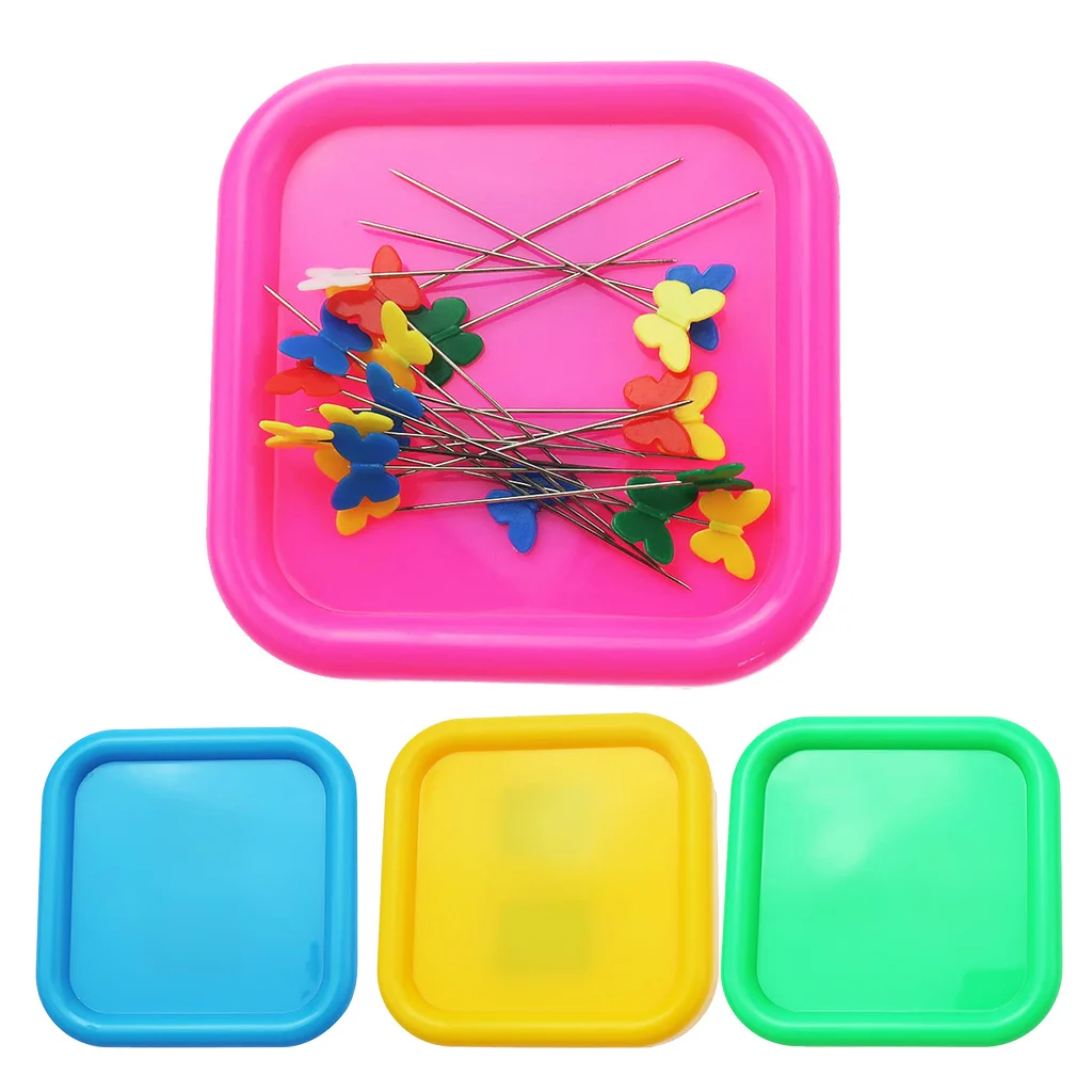 8.5cm Square Magnetic Pin Cushion Pincushion Sewing Needles Holder Organizer for Crochet Hooks Paper Clips Nails Screws Storage