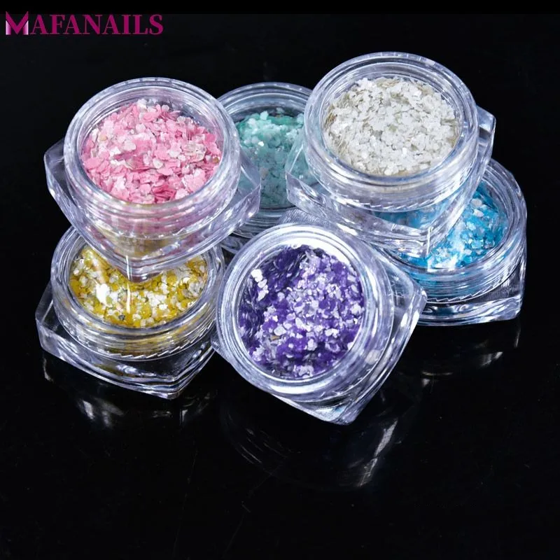 

6 Boxes Marble Stone Glitter Nail Powder Dust Sequins Nail Design 3D Nail Art Decorations for Nail Gel Polish Accessory FPB-08#
