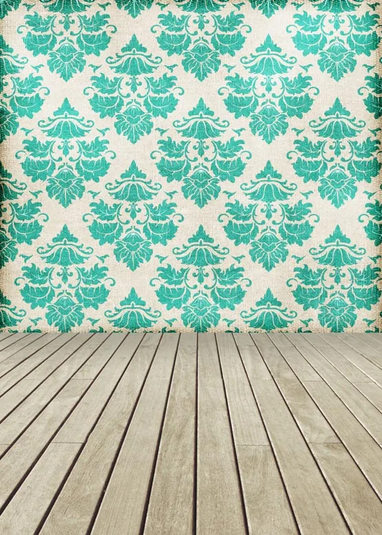 Photocall background soft green damask leaves pattern photography