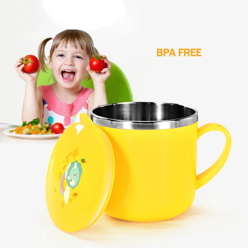 

300ml Safety Cute Baby Milk Cup Cartoon Animal Baby Kids Feeding Milk Water Tea Cup Mug BPA Free