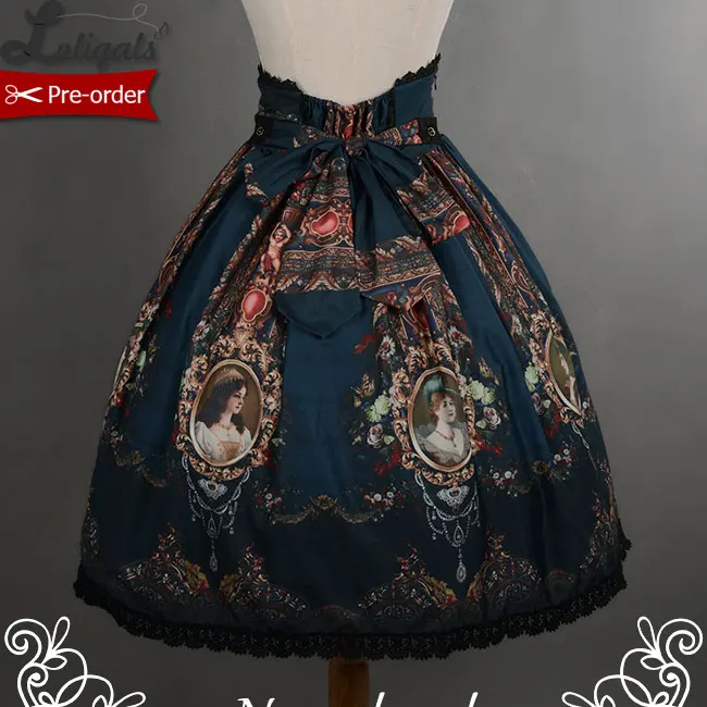 

Retro Print Rococo Style Short High Waist Skirt by Soufflesong [Custom Tailoring Available]