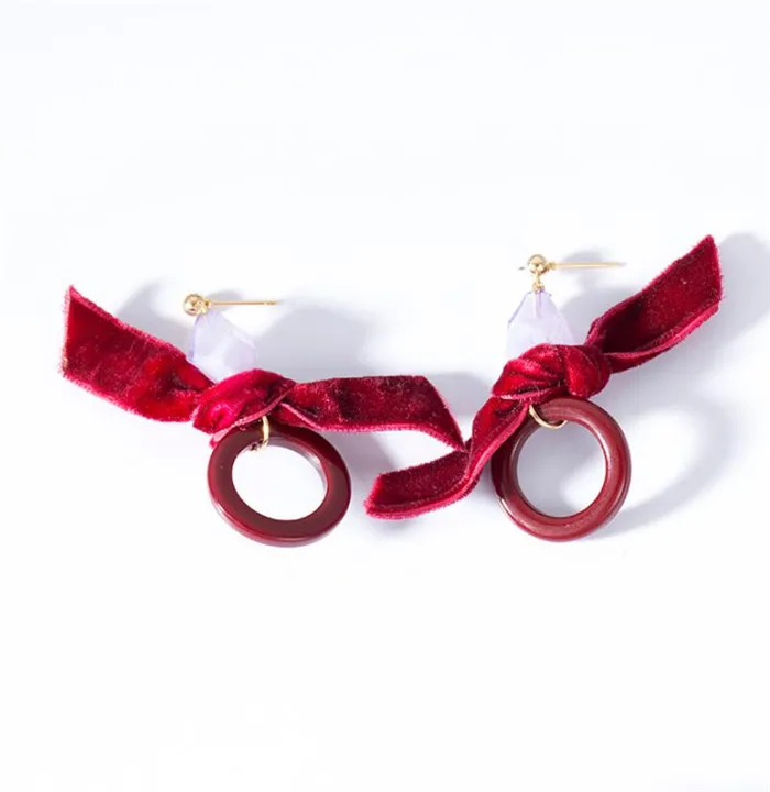 

a182 Female autumn winter restoring ancient ways temperament flannelette bowknot vogue ear nail earring