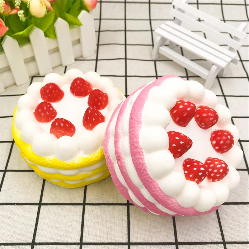 1Pcs Squishy Resin Crafts Cartoon Ornaments PU Slow Rebound Simulation Decompression Toy Strawberry Cake Squishies.Q | Игрушки и хобби