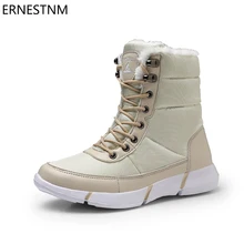ERNESTNM/Новинка года; женские ботинки; зимняя обувь; водонепроницаемые зимние ботинки размера плюс 11; Лидер продаж; зимние женские теплые ботинки на платформе; Botas; красные ботинки