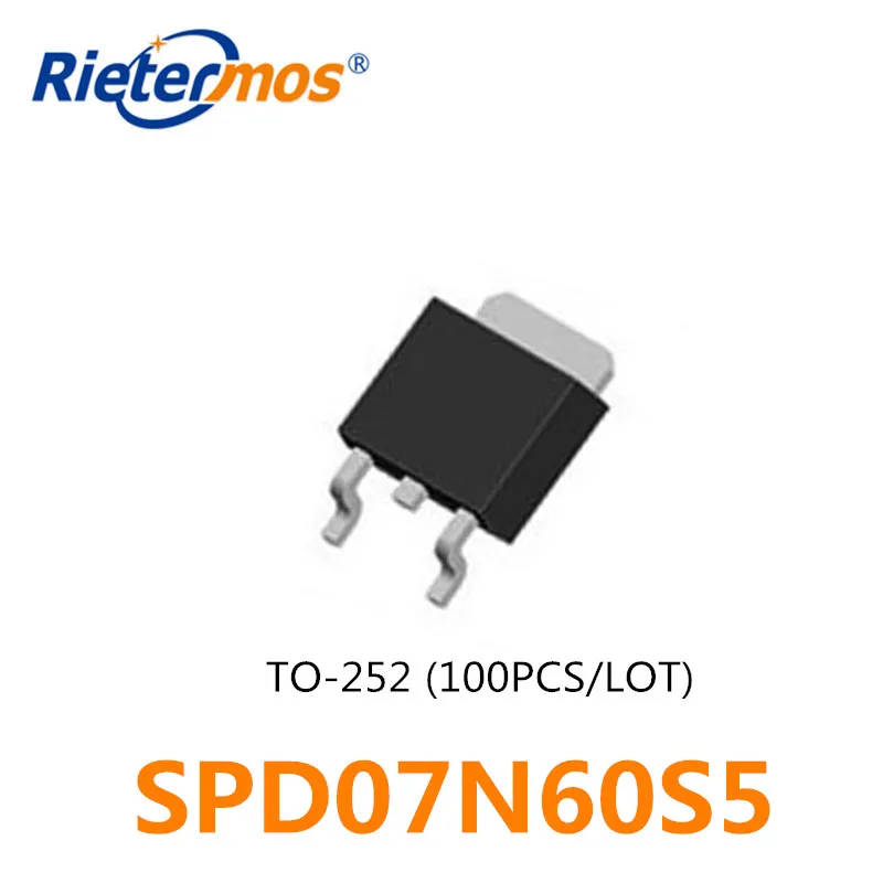 100 шт. N-CHANNEL 600V SPD07N60S5 SPD07N60 07N60S5 07N60 TO252 высокого качества | Электроника