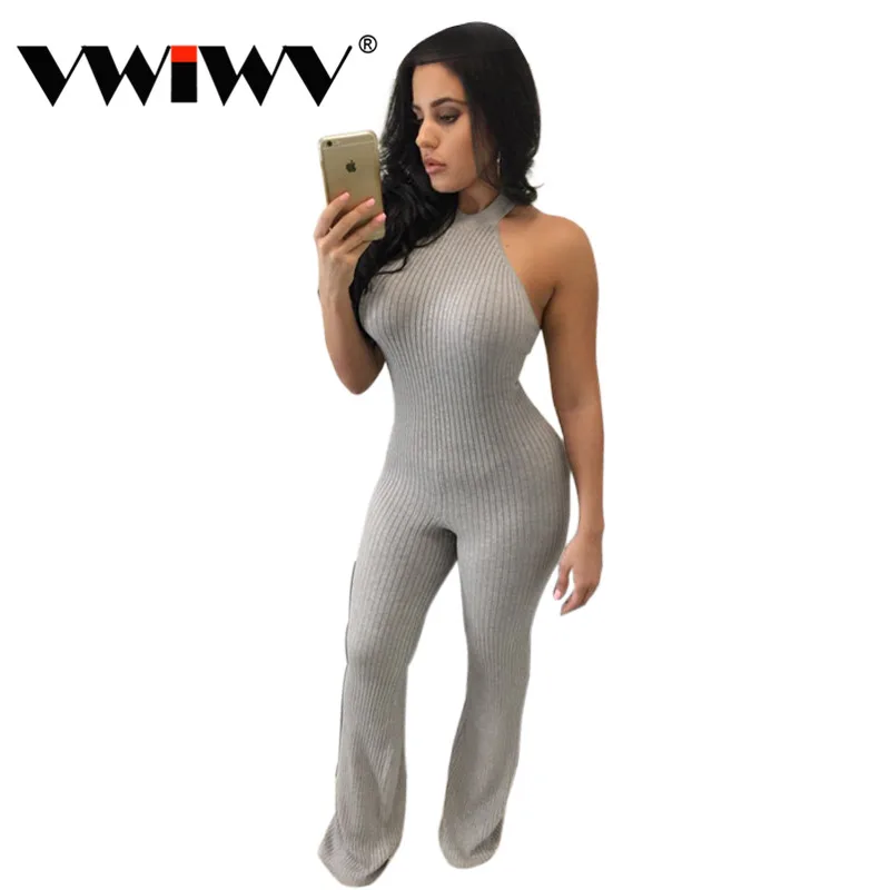 VWIWV Women New Fashion Rompers And Jumpsuits Women Sexy Backless Sleeveless Playsuit Bodysuits Elegant Knitted Jumpsuits : image VWIWV Women New Fashion Rompers And Jumpsuits Women Sexy Backless Sleeveless Playsuit Bodysuits Elegant Knitted Jumpsuits