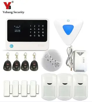

Yobang Security WIFI GSM Alarm Wireless WiFi GSM SMS Voice Home Alarm Security System DIY Burglar Auto Dialer System