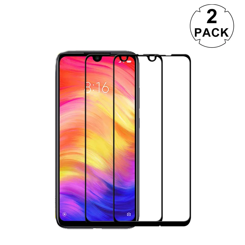 

2 PCS Full Tempered Glass For Xiaomi Redmi Note 7 Screen Protector Protective Glass On For Redmi Note 7 Mobile phone Glass Film