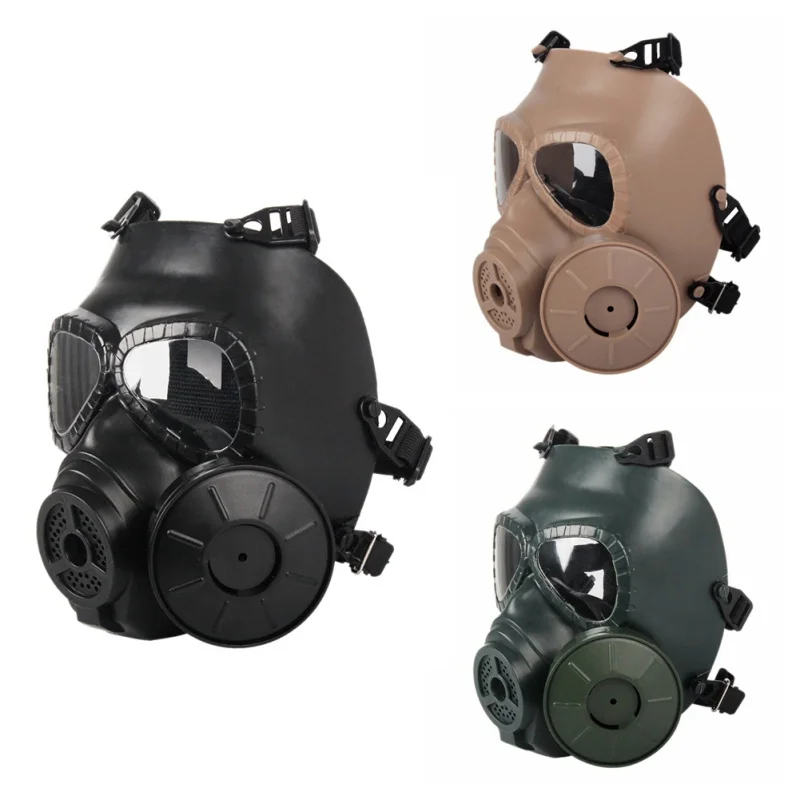 Outdoor Sport Helmet Double Filter Gas Mask CS Tactical Army Perspiration Face Guard Mask With Fan Protect Helmet ST