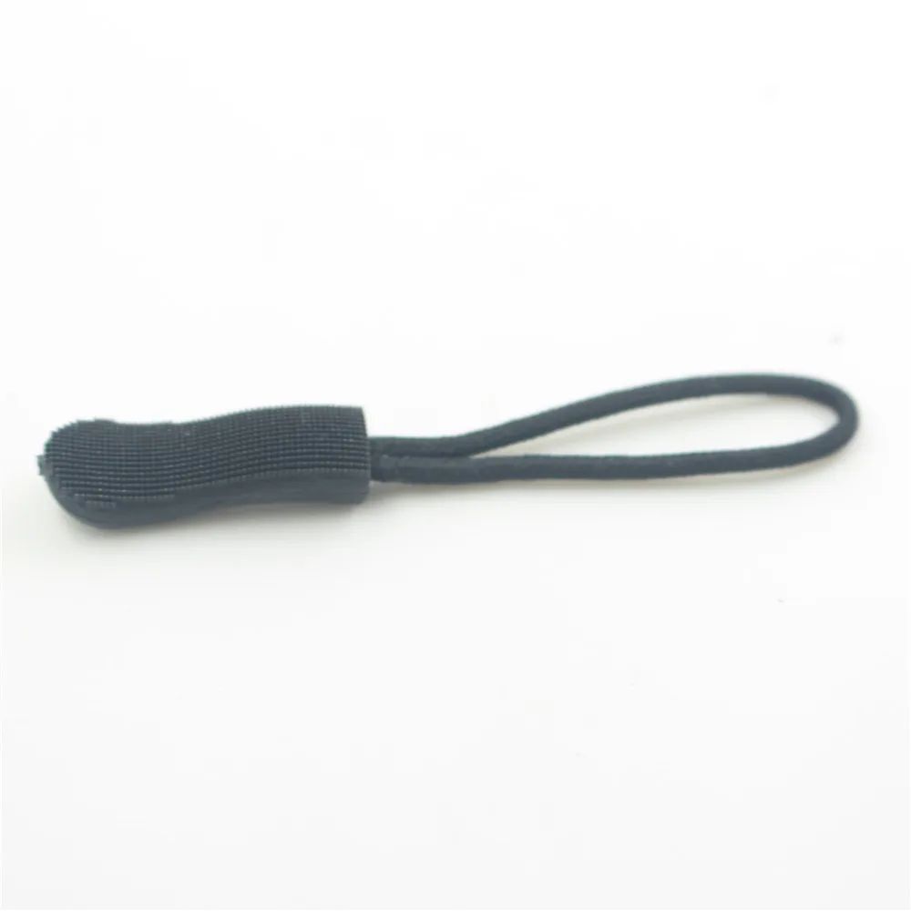 10 Pieces Zipper Pulls Replacement Zip Cord Puller Slider Jacket Backpack Rubber Head Nylon Rope Zipper Pullers for Bags -Black