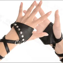 Черный белый цвет Готический Панк Леди Девушка Сексуальная танец диско рок-н-ролл без пальцев Короткие pu кожаные перчатки