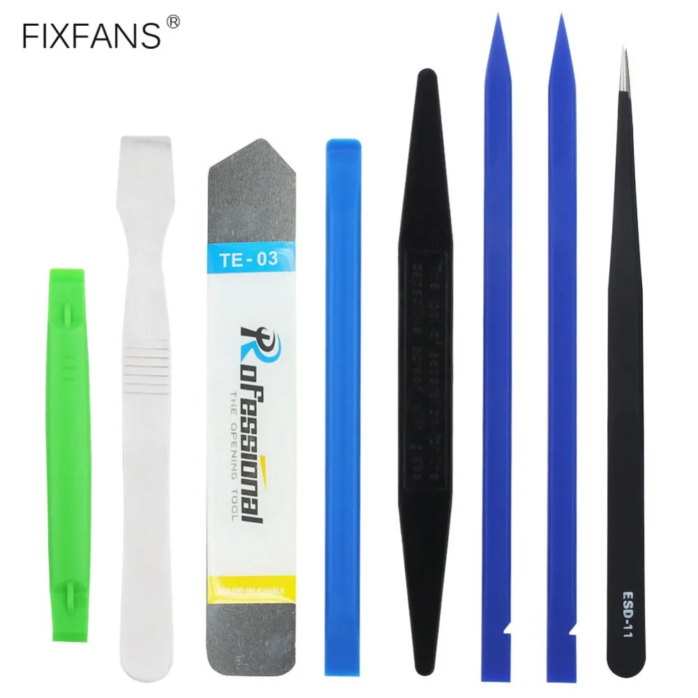 8Pcs-Professional-Opening-Pry-Tool-Repair-Kit-Nylon-Plastic-Spudger-Metal-Scraper-Opener-Anti-static-Tweezers-Hand-Tool-Set