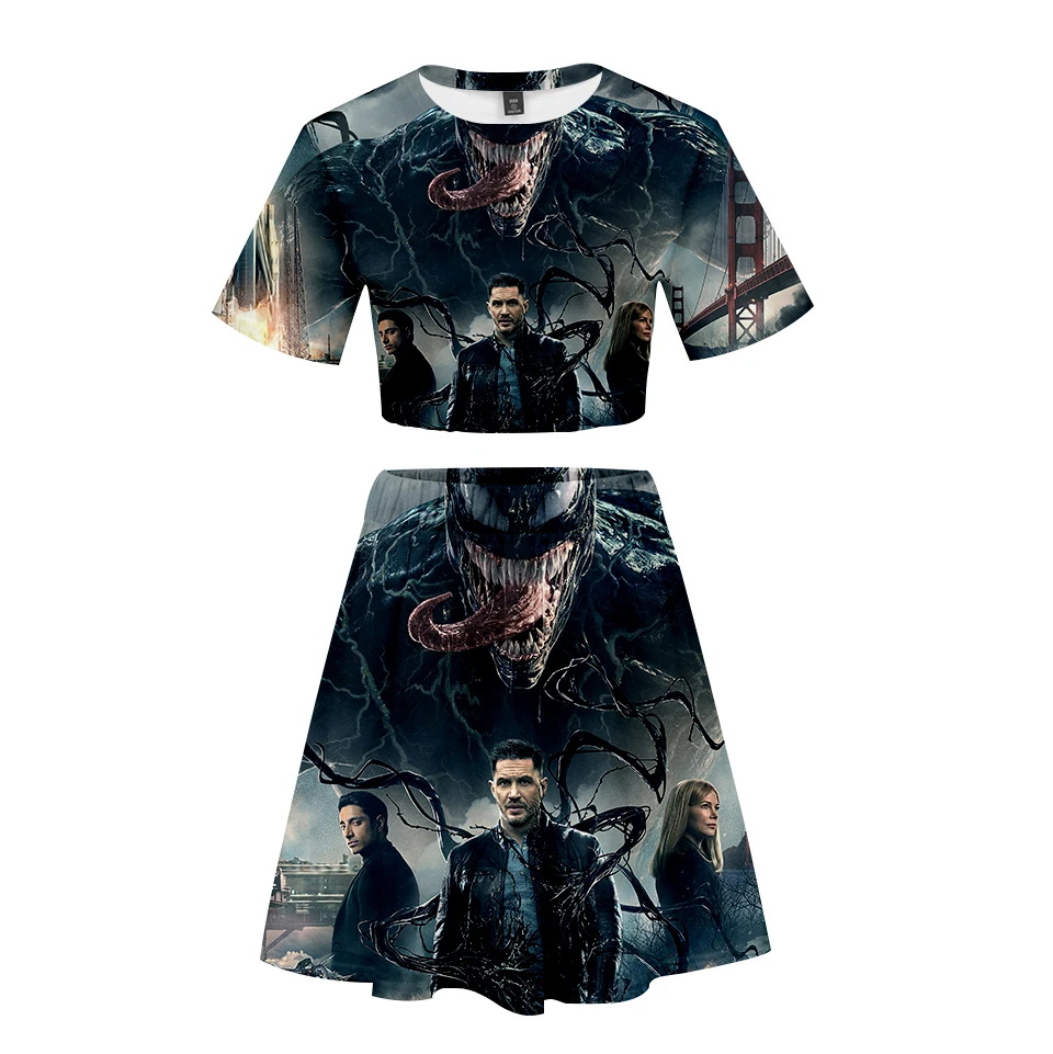 Spider man far from home 3D Short skirt suit Short Sleeve T-shirt and Short skirt suit Two Piece High Quality Casual New Sets