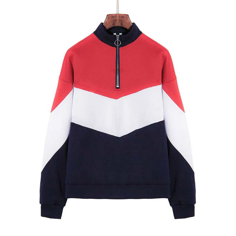 

Women's coat O-Anneau Zip Avant Couper Et Coudre Stand Col Manches Raglan Sweatshirt Automne Femmes Casual Sports style jacket