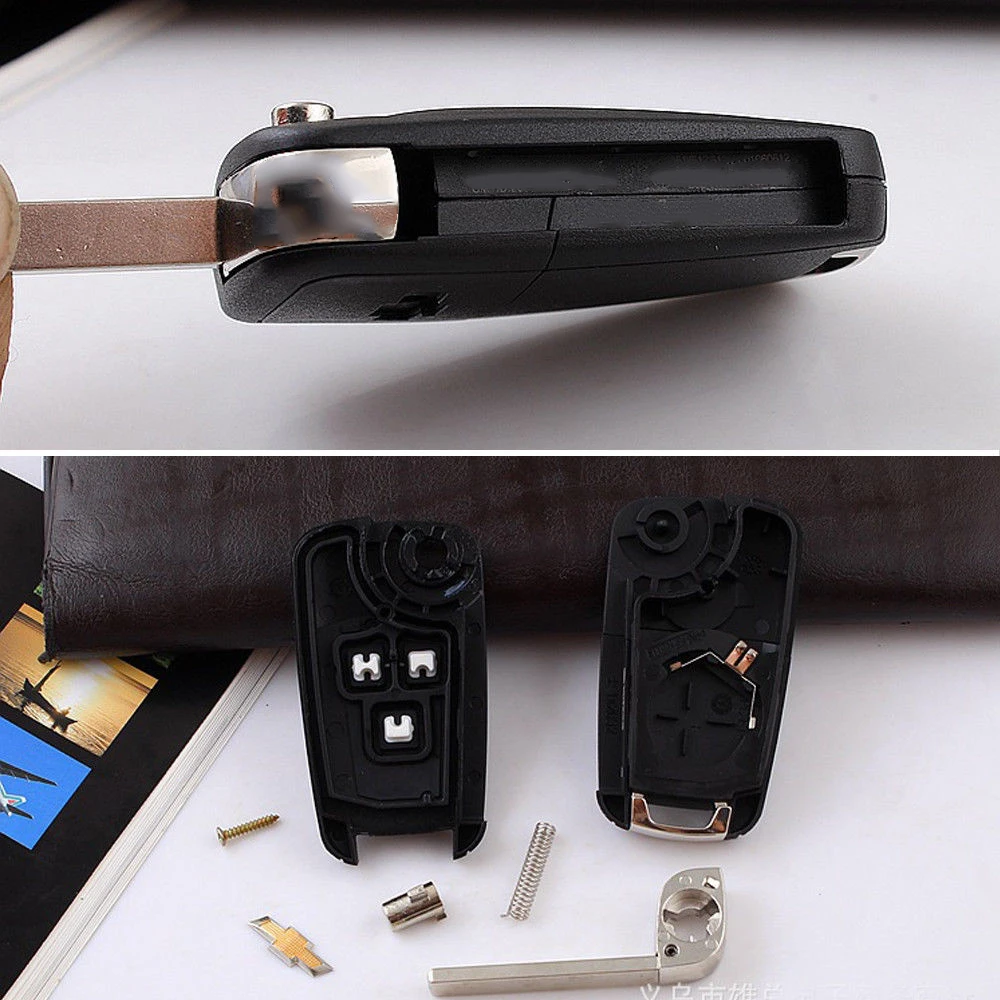 Car Key Shell 3 Button Replacement Flip Folding Remote For Chevrolet Cruze