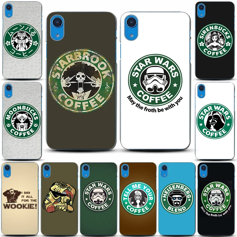 

Fashion Star wars logo coffee series Transparent Hard PC phone case for iphone XS Max XR X XS 7 7plus 6splus 8 8plus 5s se cover