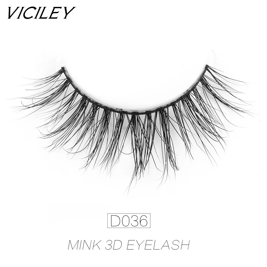 VICILEY 3D Mink Lashes Eyelashes False mink eyelashes Handmade Natural Cilios Fake Eye Extension-D036 | Красота и здоровье