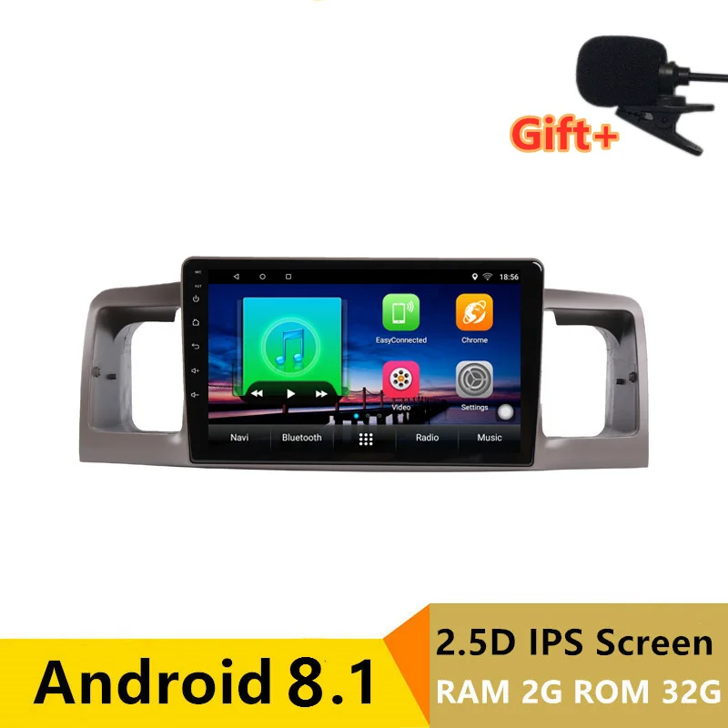 

9" 2+32G 2.5D IPS Android 8.1 Car DVD Multimedia Player GPS For Toyota Corolla EX 2007-2013 audio car radio stereo navigation