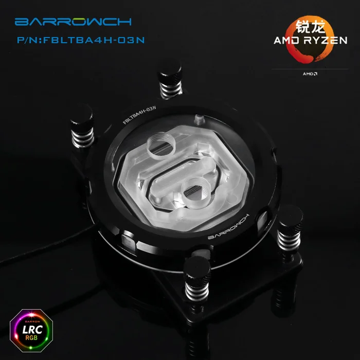 

Barrowch FBLTBA4H-03N for AM4 AMD Ryzen RGB transparent acrylic CPU waterblock , 0.4MM microcutting micro waterway