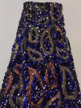 

High-quality high-density sequin French mesh double sequins African lace Nigeria lace fabric suitable for dress clothing DIY