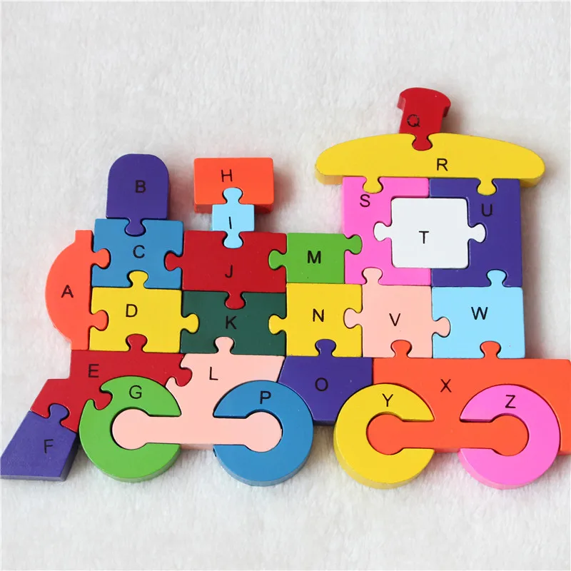 

Free shippment English letters, sika deer, jigsaw puzzle, wooden toys for emotion manual and color