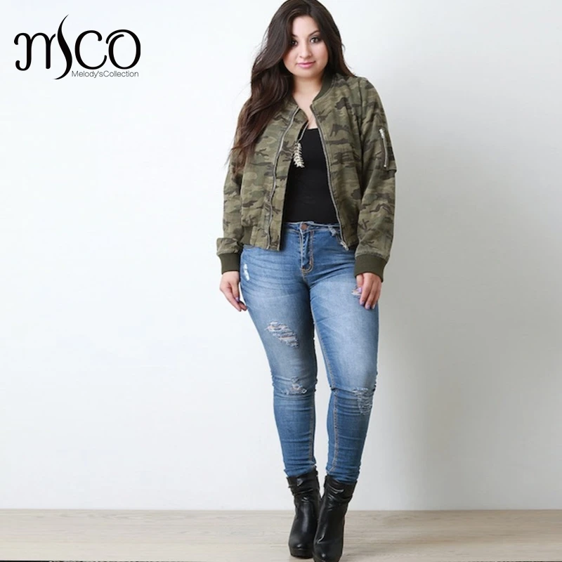 

Casual Street Camo Print Utility Short Jacket Vintage Women Washed Army Camouflage Cropped Bomber Jackets Plus Size 5XL 6XL