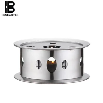 

Creative Round Stainless Steel Candle Holder Teapot Trivets Flower Teapot Warm Stove Coffee Milk Heating Base Warmer Accessories