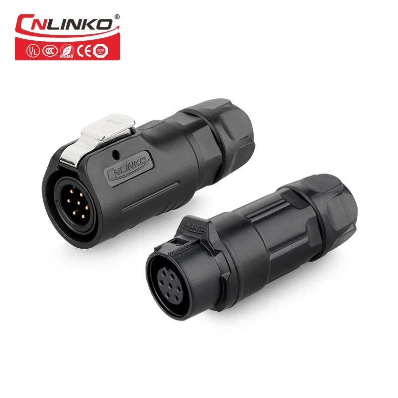 

Linko 3A Plastic 8 Pole Circular Connector Waterproof IP65 Wire Solderless 7 Pin Led Power Male Plug Wire Female Connector